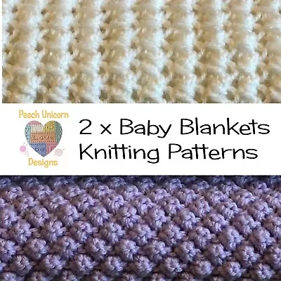 £3.59 • Buy Knitting Patterns For Baby Blankets X 2, Lattice Love And Blackberrry, DK