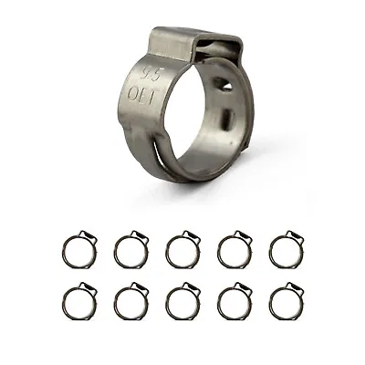 Oetiker Stainless Single Ear Clamps - Stepless - 7.8 - 9.5mm - 10 Pack • $22.95