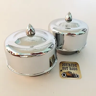 Hot Rod 2 X 2BRL Air Cleaners - Bullet Fasteners- Chrome- 2 5/8  Or 2 5/16  Neck • $45.95