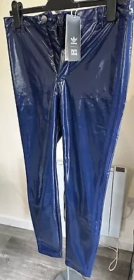 Adidas Ivy Park Blue “Latex Pant” Vinyl/PVC Trousers/leggings Size 14 • £30