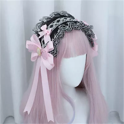 Vintage Gothic Lolita Headband Hairband Sweet Lace Elegant Bow Cosplay Maid Girl • $11.42