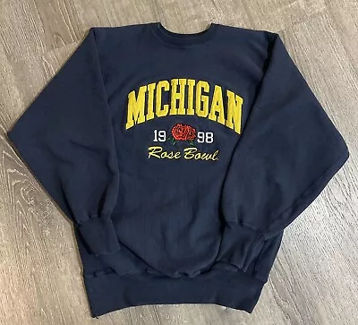 Michigan Wolverines 98 Rose Bowl Champion Reverse Weave Sweatshirt Size XXL READ • $34.99