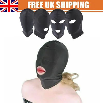 £7 • Buy Slave Game Bondage Hood Full Head Cover Breathable Open Mouth Spandex Costume