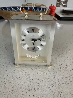 White Metal Actim Mantel Clock • £9