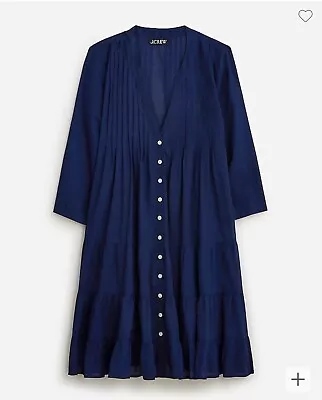 NWT J. Crew Button-front Tiered Cover-up Dress In Cotton Voile Size XXS NWT  • $32.50