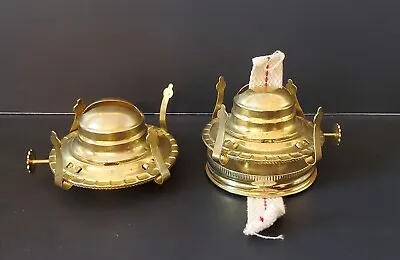 2 Brass Plated Oil Burner Replacements For Antique Kerosene Lamps Mason Jar • $10