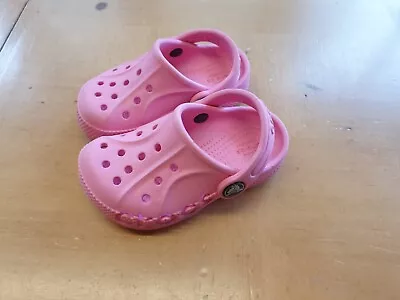 CROCS Baby Girl's Pink Spring Summer Sandal Size 6 Infant • £3.95