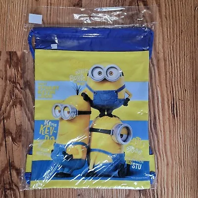 Minion Blue Drawstring Bag School Backpack New & Sealed  • $12.99