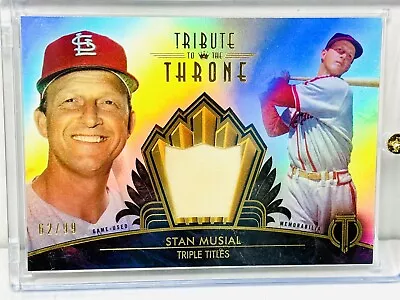 2014 Topps Tribute To The Throne Stan Musial Game Used Jersey 62/99 Refractor Sp • $29.99