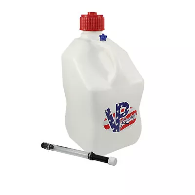 VP Racing White Patriotic Logo Square 5 Gallon Race Fuel Jug + Hose Sand Rail  • $42.95