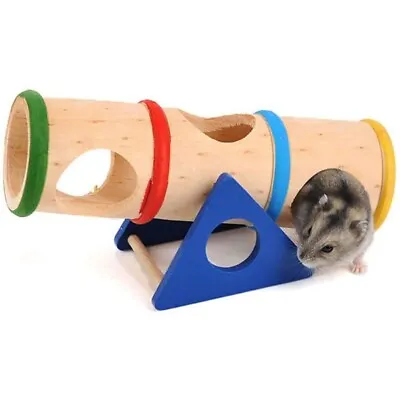 Pet Cage Hamster Rat Mouse Mice Wooden Colorful Seesaw House Hide Play Pet Toys • £5.95