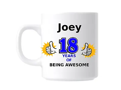 18th Personalised  Birthday Male Novelty Gift Mug • £9.99