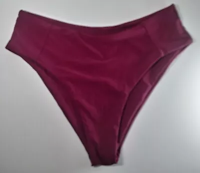 ZAFUL Women's Size Medium (6) Burgundy Bikini Bottoms Sexy Nylon Cheeky V Cut  • $12