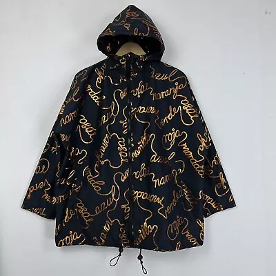 $169 • Buy GORMAN Black & Gold Rope Hooded Raincoat Full Zip Jacket S/M