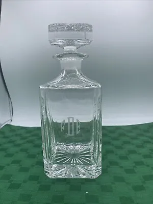 Vintage Clear Crystal Glass Liquor Whiskey Decanter Diamond Stopper Heavy 9  • $20.75