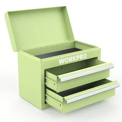 WORKPRO 2-Drawer Metal Tool Box Top Magnetic Locking Storage Portable Tool Chest • $48.99