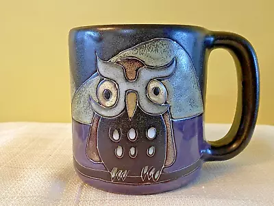 Mara Stoneware Mug 3 Night Owls Signed Hand Etched Painted Made Mexico New • $24.95