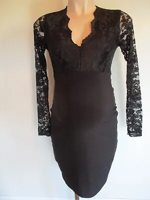 £15 • Buy Boohoo Maternity Black Lace Bodycon Party Occasion Dress Size 10 Bnwt