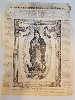 Mexican Manuel Manilla  Original Engraving.coronacion Virgen De Guadalupe • $1700