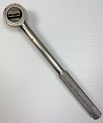 Vintage Unbranded Chrome Reversible Ratchet Wrench 3/8  Drive Knurled Handle • $18.95