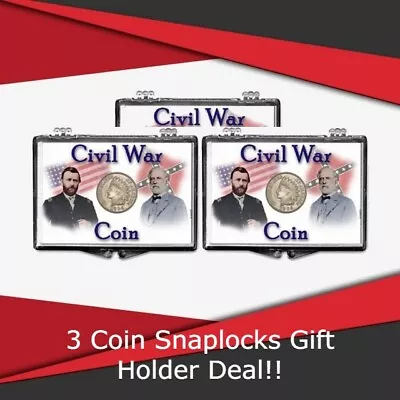 Coin Snaplocks Holder Civil War Generals Indian Head Cent Storage Deal Of 3 GIFT • $13.10