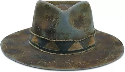 RUEDIGER Wide Brim Fedora Hats For Men Women 100% Wool Felt Panama Rancher Hat • $99.99