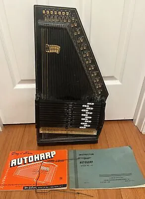 Vintage Oscar Schmidt Black Mid-Century 36 String 12 Chords Autoharp Rare Nice • $149.99