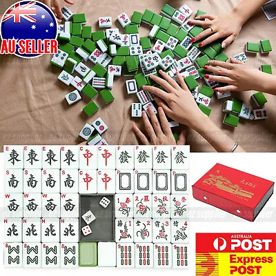 MahJong Travel Set 144 Tiles Set With Sign Play Game Box Instruction HOT • $37.94