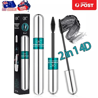 2 In 1 4D Silk Fiber Lash Mascara Waterproof Long Lasting For Eyelash Extension • $12.99