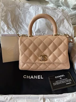 CHANEL COCO HANDLE MINI In Beige Pink - Like New Condition *rare* • $7760