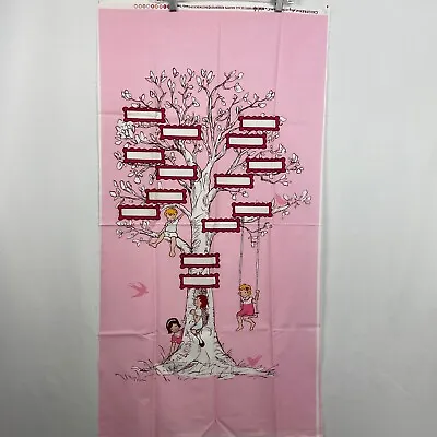 Children At Play Sarah Jane For Michael Miller Family Tree Fabric Panel Pink • $29.75