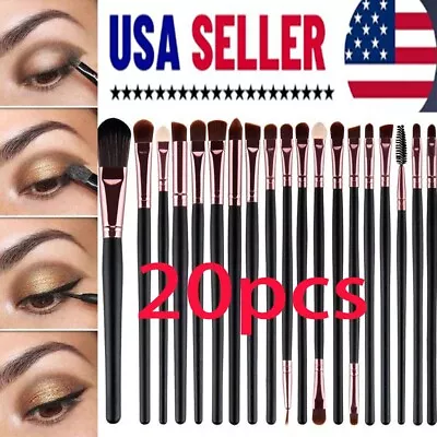 Makeup Brush 20pcs Set Foundation Powder Eyeshadow Eyeliner Lip Cosmetic Brushes • $5.59