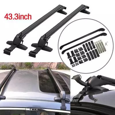 Aluminum Car Roof Rack Cross Bar Side Rail Luggage Carrier W/ Antitheft Lock • $65.90