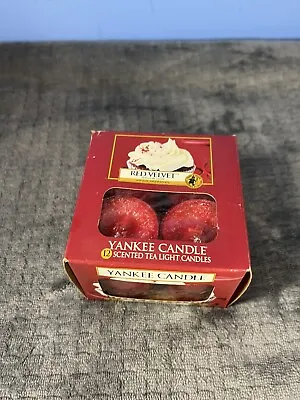 Yankee Candle One Box Of 12 Scented Tea Light Candles Red Velvet New • £14.47