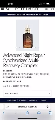 Estee Lauder Advanced Night Repair Synchronized Multi Recovery Complex 50ml • $79.95