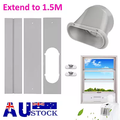 Portable Air Conditioner Sliding Window Door AC Vent Kit 1.5M Seal Plate Adaptor • $35.19