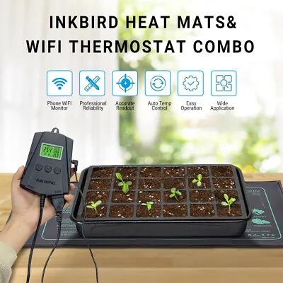 Seeded Starter Seedling Heat Mat Warmer With WiFi Thermostat Temperature Control • $14.98