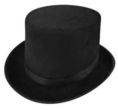 New Black Tall Top Hat Adult Magician Fancy Dress Victorian Lincoln Ringmaster • £9.99