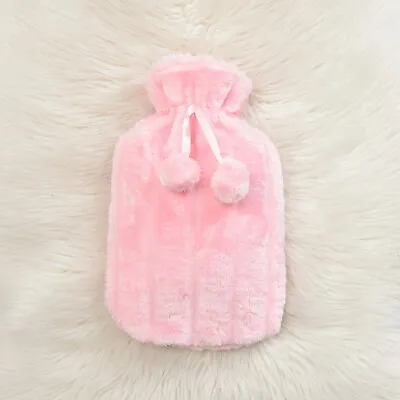 £7.99 • Buy Hot Water Bottle With Warm Faux Fur Fleece Cover Large 2L Natural Rubber