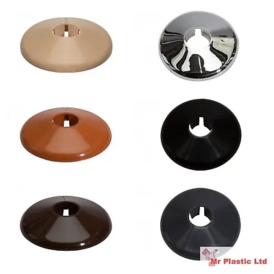 Plastic Pipe Collar - 15mm 22mm & 110mm In White Grey Brown Chrome & Black • £1.44