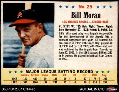 1963 Post Cereal #25 Bill Moran Angels 3 - VG • $4.25