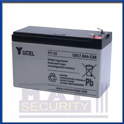 Y7-12 Yucel 12v Valve Regulated Rechargeable Battery • £23