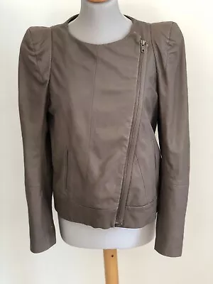 Vanessa Bruno Leather Biker Jacket French Marant Vampires Shoulder Pad 40 10-12 • $123.77