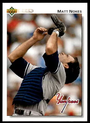 1992 Upper Deck 295 Matt Nokes New York Yankees Baseball Card • $1.49