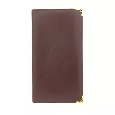 Must De Cartier Leather Long Bifold Wallet/9Y0613 • $1