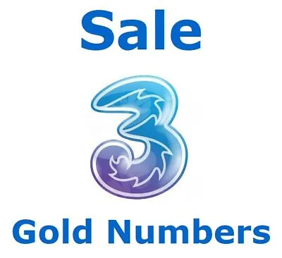 Three 3 Gold Number Vip Easy Sim Card Mobile Go Platinum Pay Golden Memorable UK • £14.95