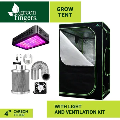 Greenfingers 120X120X200cm Grow Tent 1000W LED Grow Light 4  Ventilation Kit • $279.95