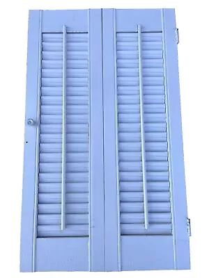 Vintage Salvage Bi-Fold Solid Wooden Window Exterior Shutters 26.5 X 16  Hinges • $36.88