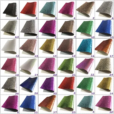 £1.99 • Buy Chunky Sparkling Glitter Fabric A4  Sheets Hair Bows Craft LOWER PRICE Code #021