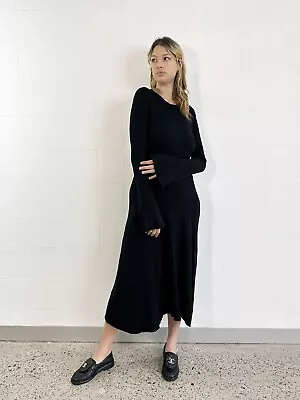 Black Knit Anna Quan Long Sleeve Dress Size 14 • $350